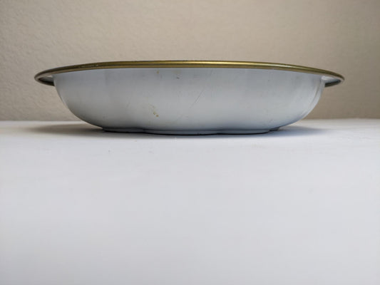 Vintage 1971 Green Floral Daher Decorated Ware Collector Tin Bowl