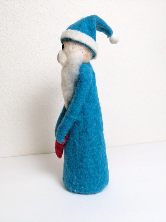 Felt Santa Claus Holding Heart Hand Made Christmas Decoration