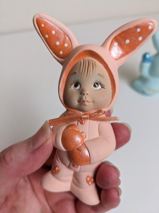 Children in Bunny Pajamas Cute Figurines for Easter Baskets or as Easter Decorations