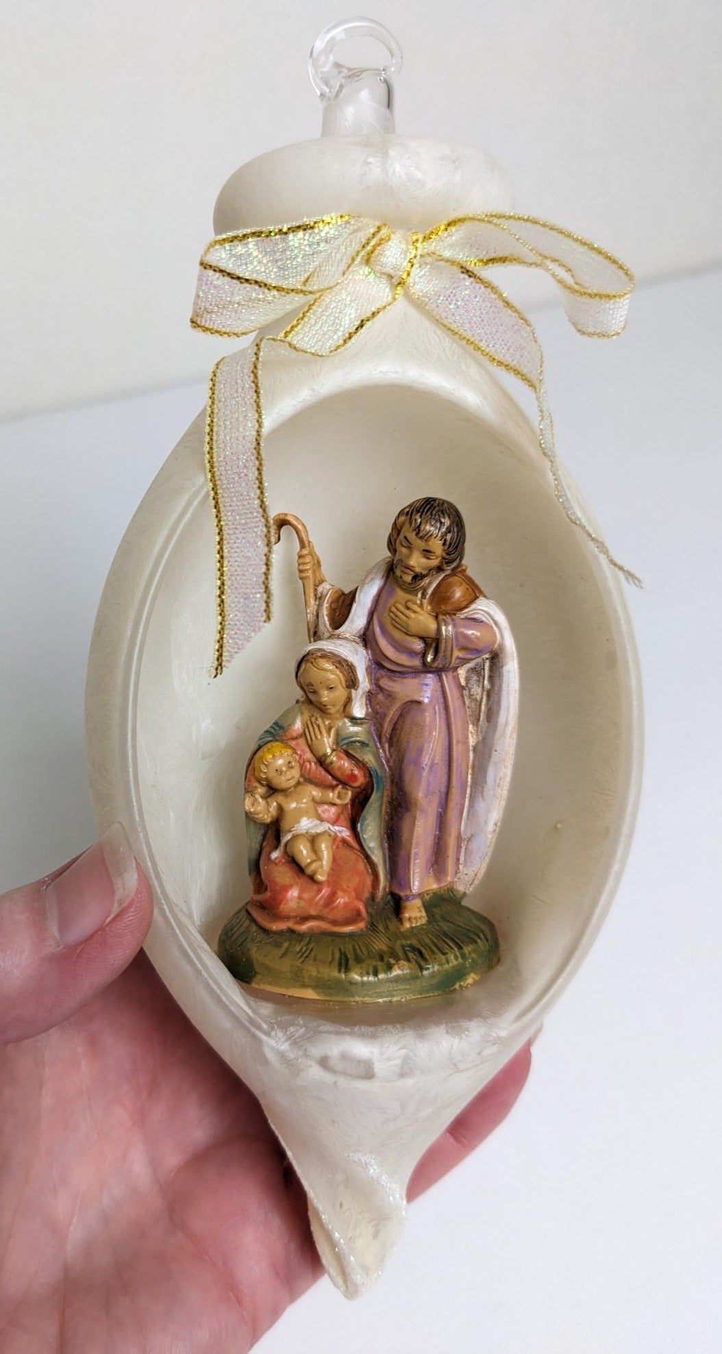 Vintage Nativity Diorama Christmas Ornament