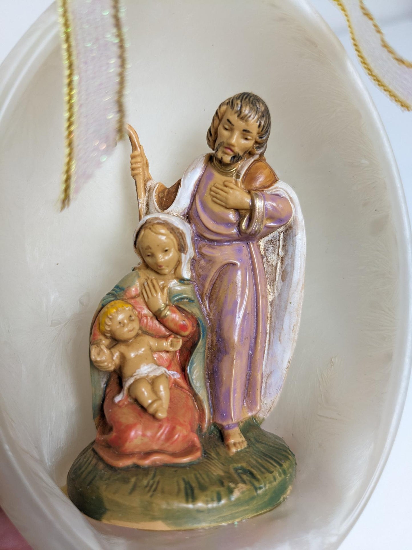 Vintage Nativity Diorama Christmas Ornament