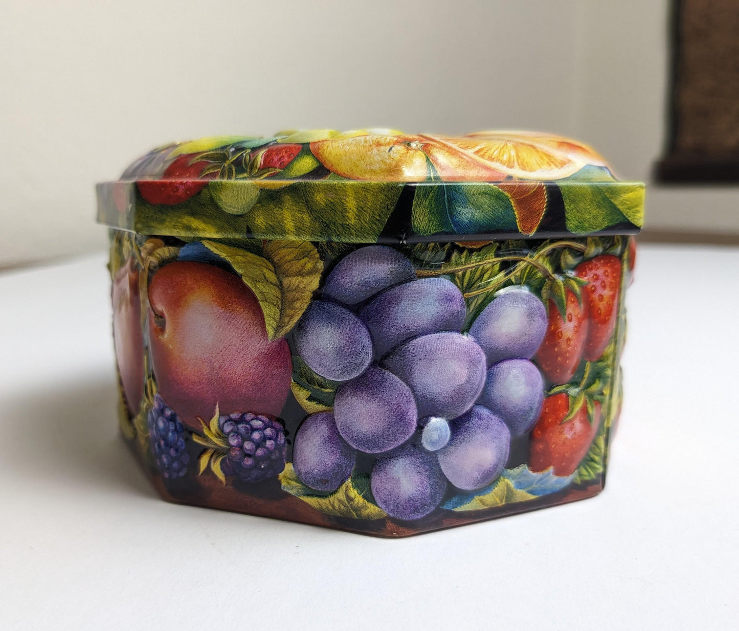 Vintage Churchill's Confectionary Fruit Embossed Tin