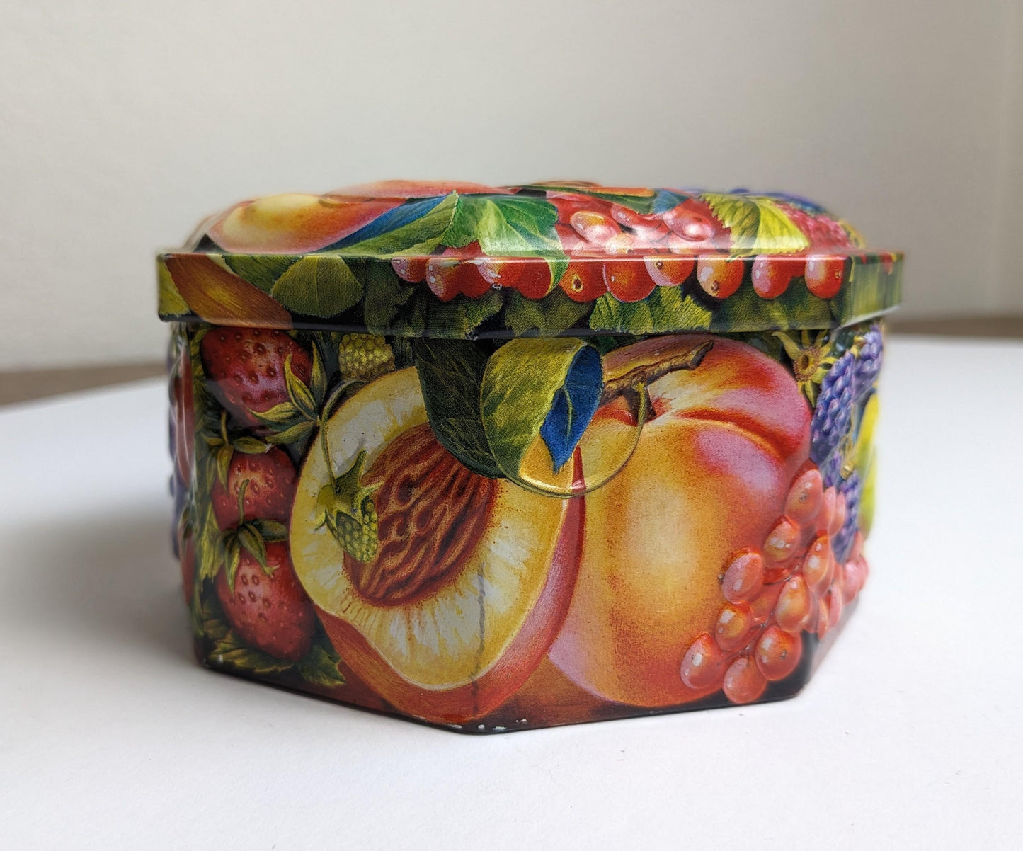 Vintage Churchill's Confectionary Fruit Embossed Tin