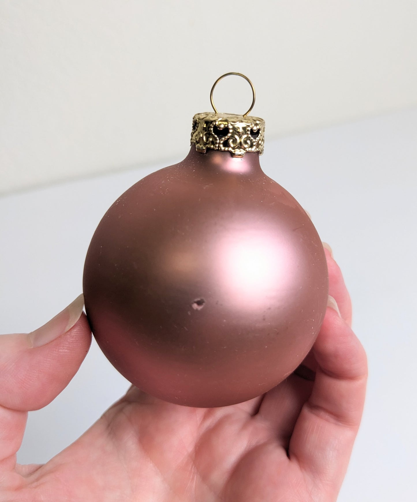 Vintage Pink Glass Christmas Ornament Set