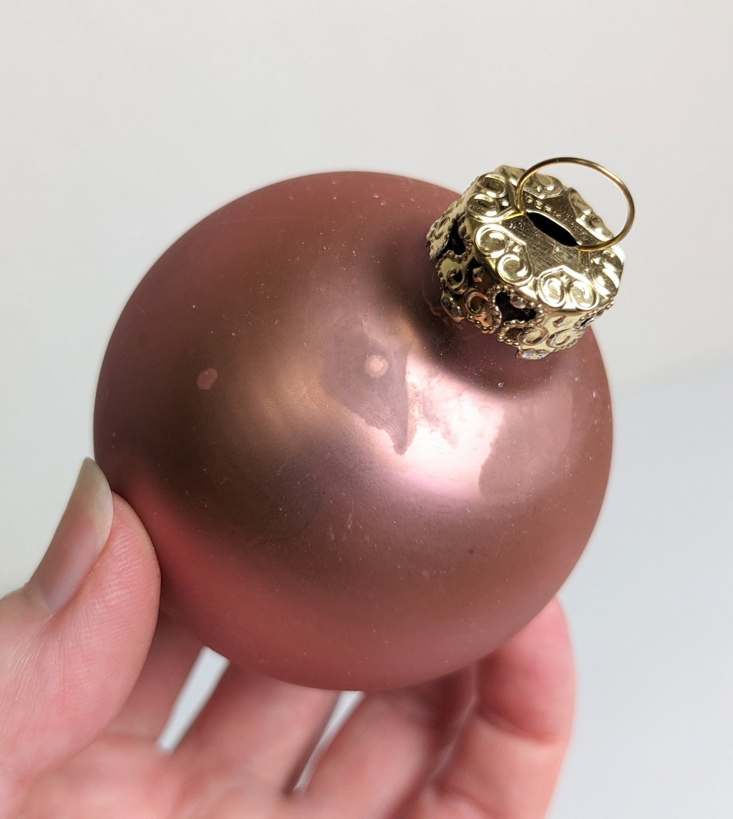 Vintage Pink Glass Christmas Ornament Set