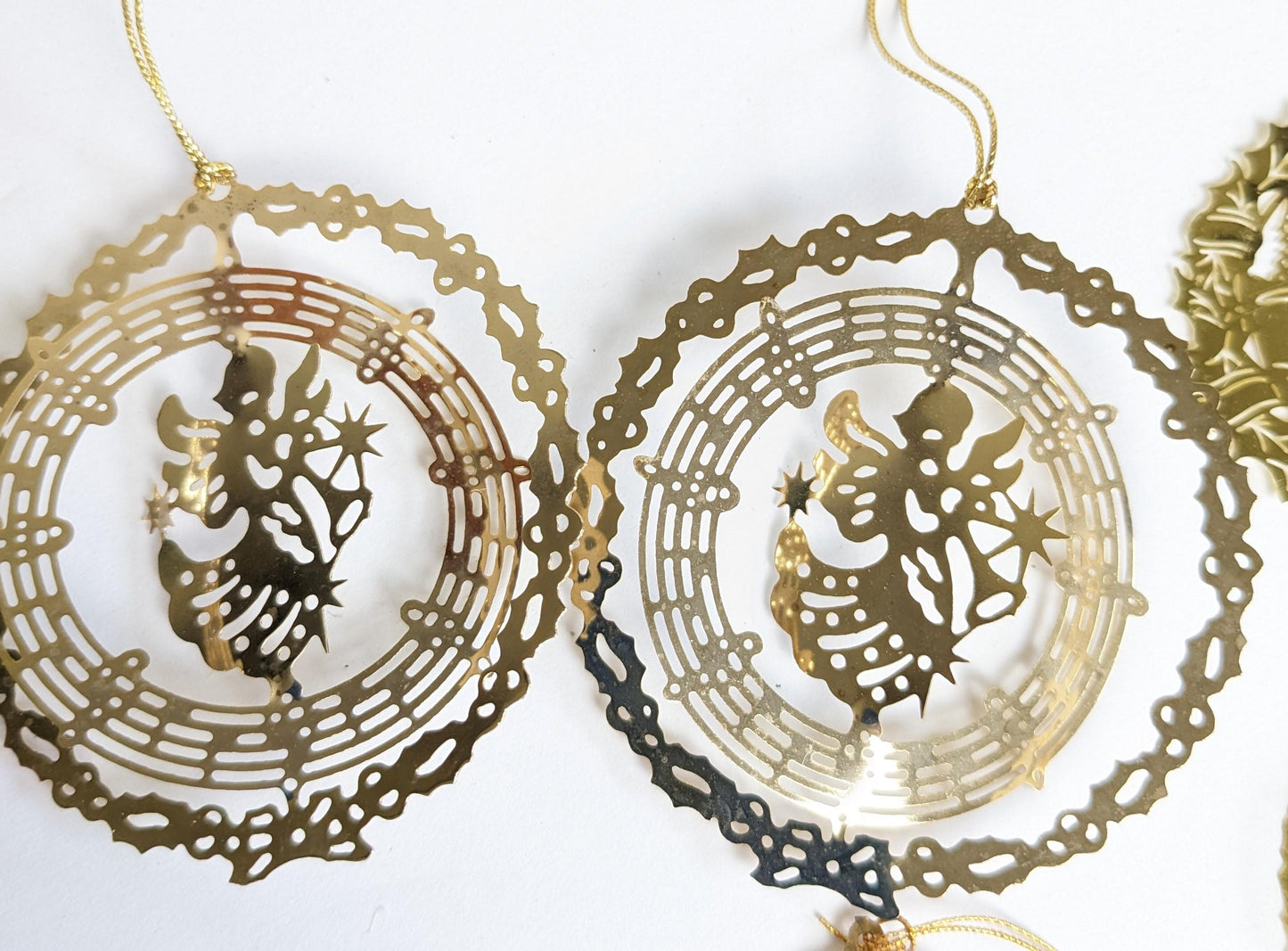 Brass 3D Christmas Ornaments