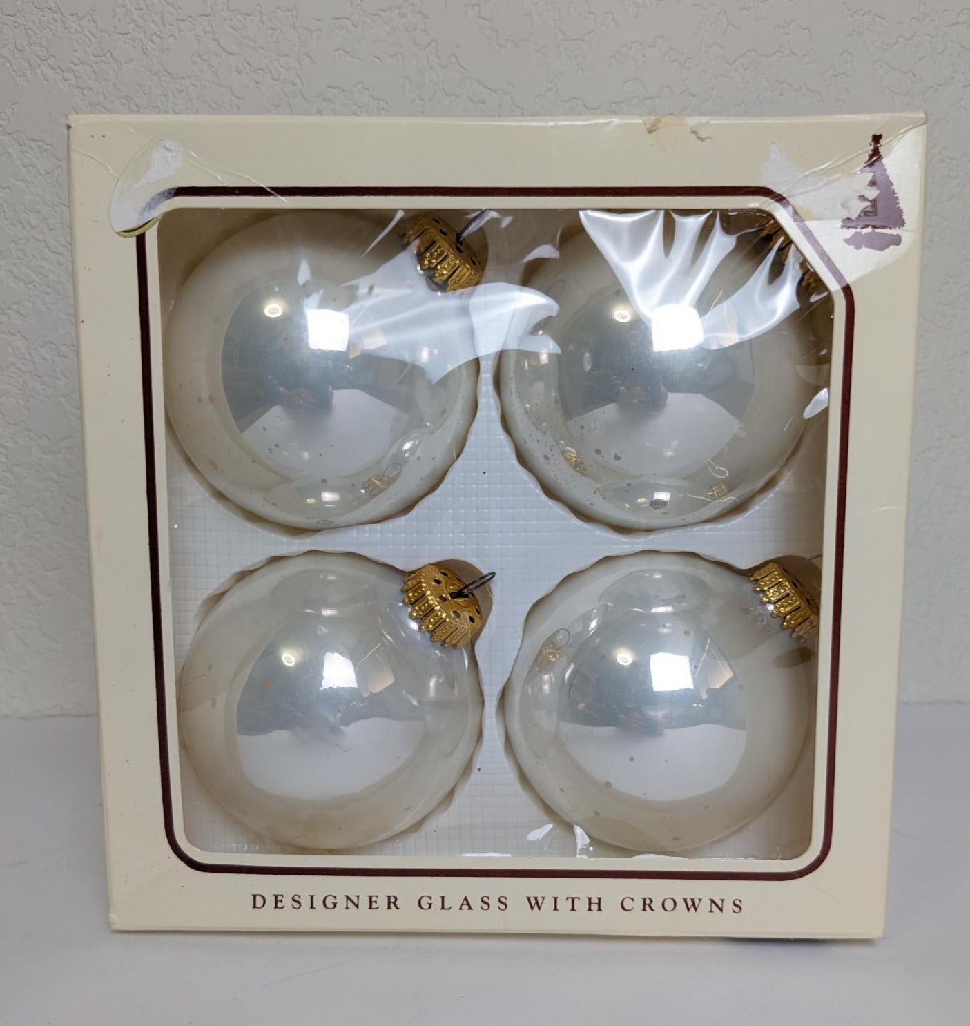 Vintage Krebs White Christmas Ornament Set