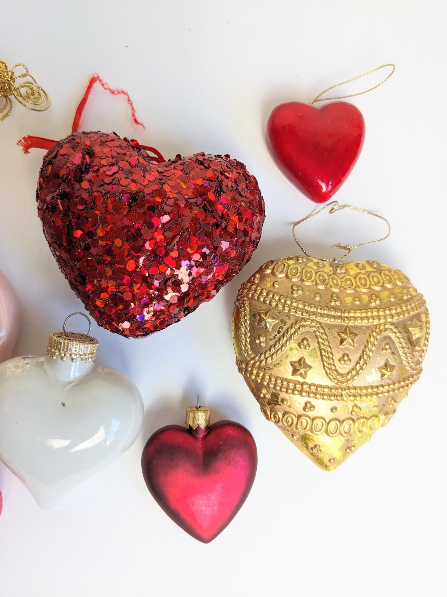 Vintage Heart Christmas Ornaments