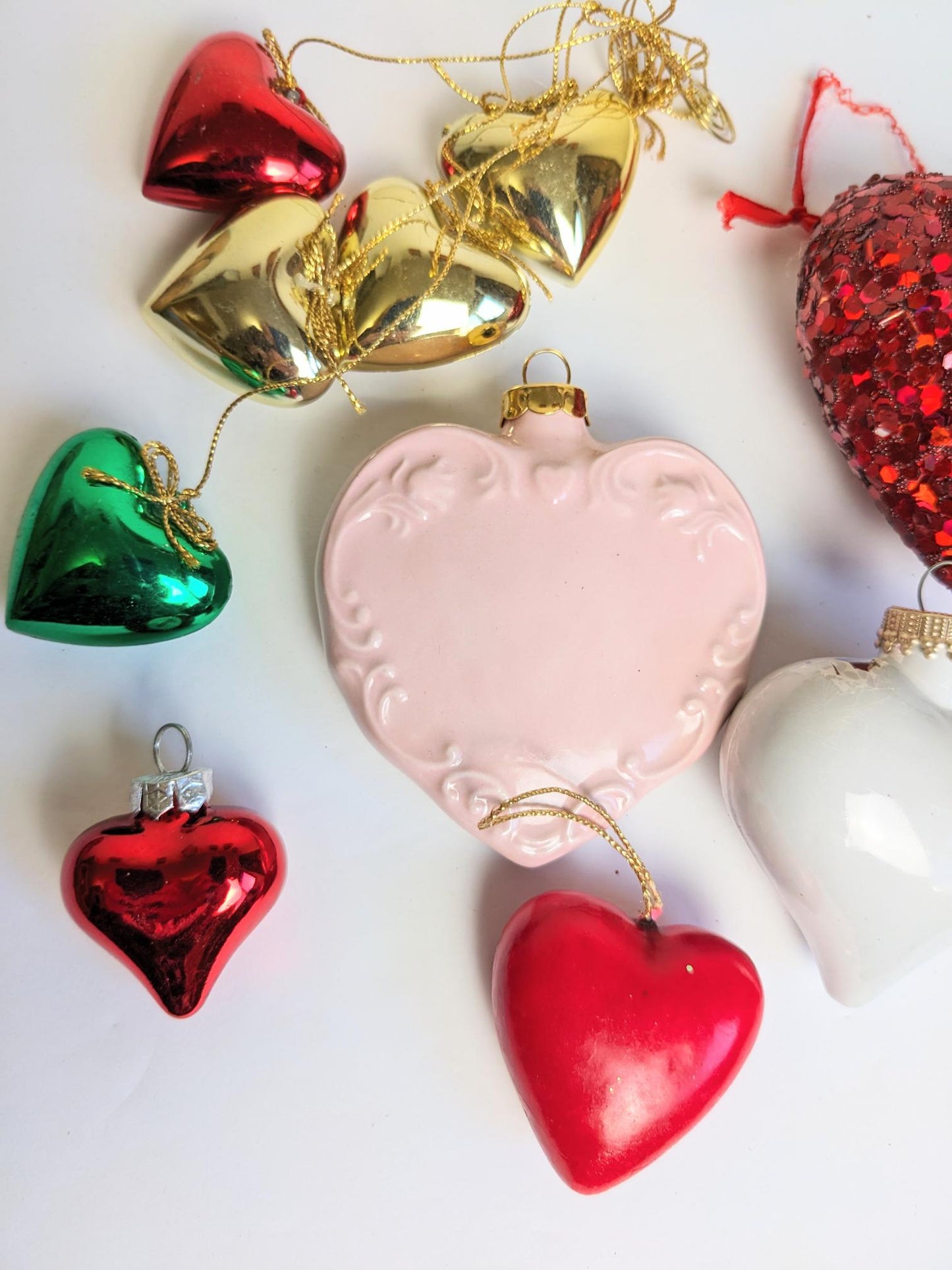 Vintage Heart Christmas Ornaments