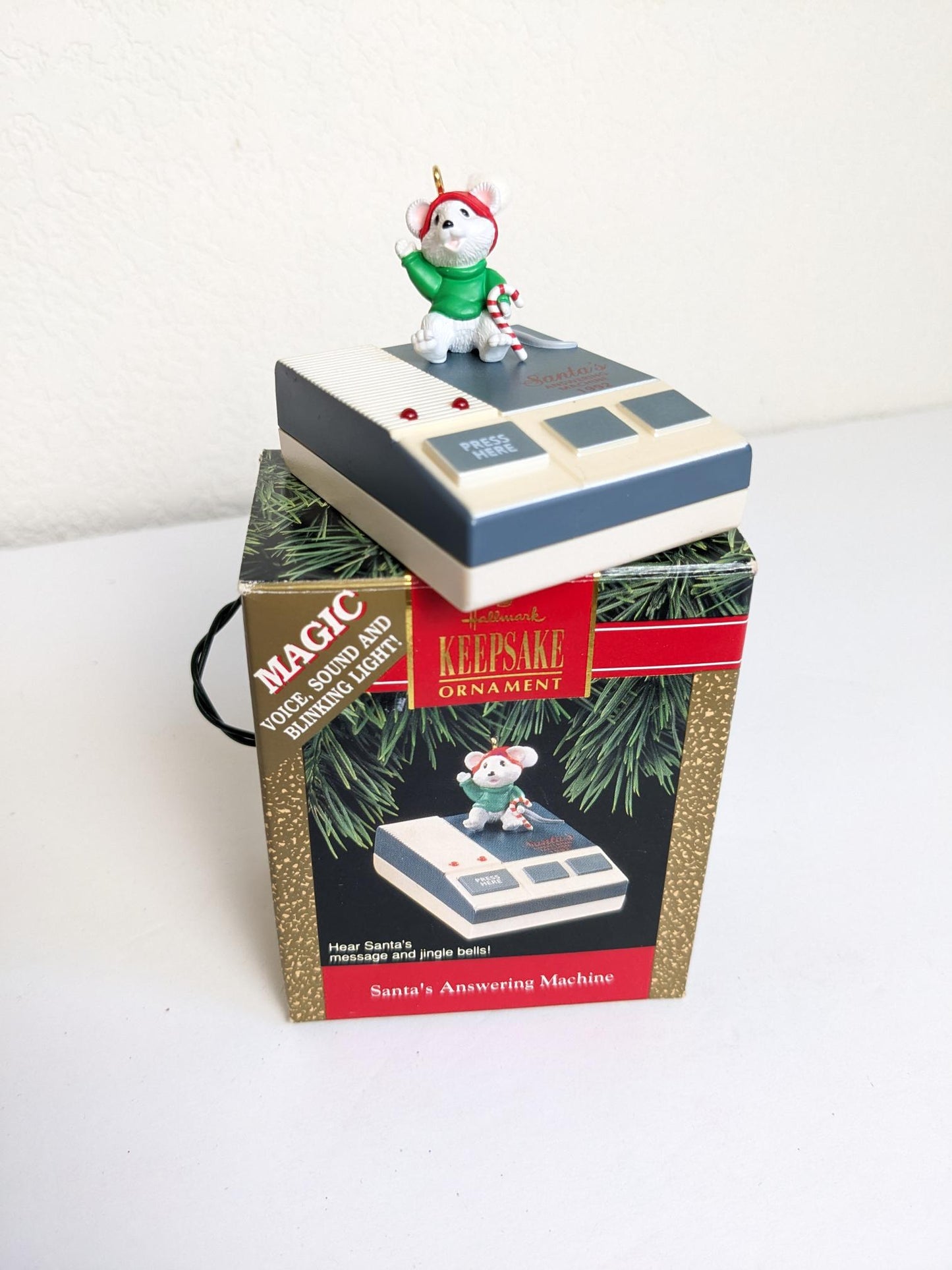 Hallmark Santa's Answering Machine Vintage 1992 Christmas Ornament