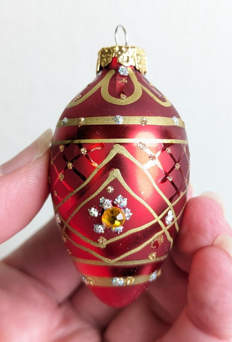 Ornate Egg Shaped Christmas Ornaments