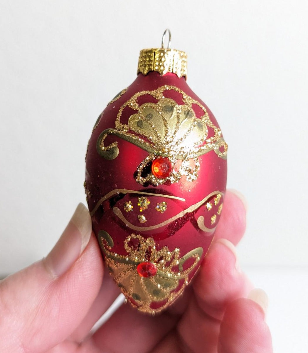 Ornate Egg Shaped Christmas Ornaments