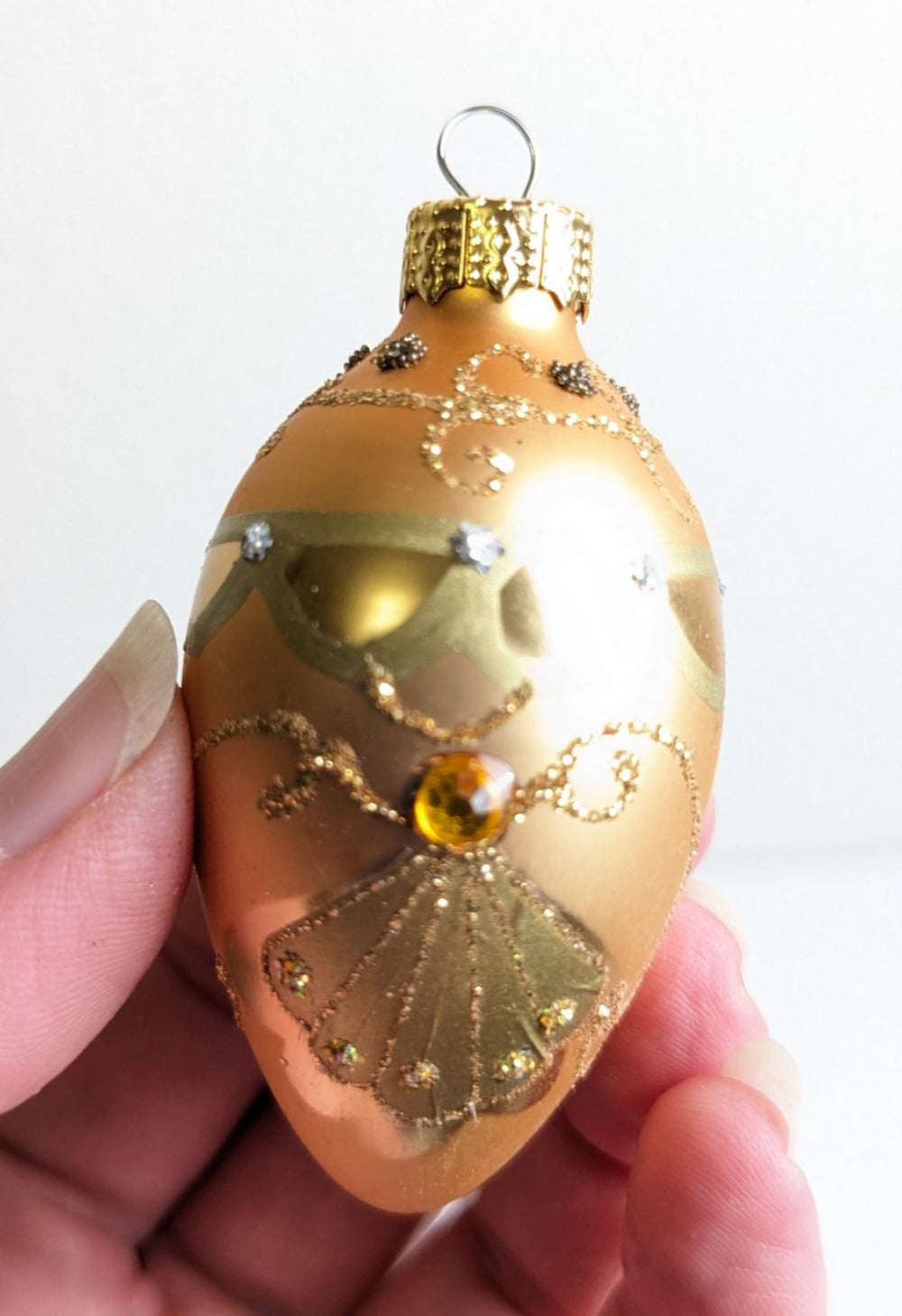 Ornate Egg Shaped Christmas Ornaments