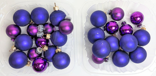 Purple Glass Christmas Ornament Set