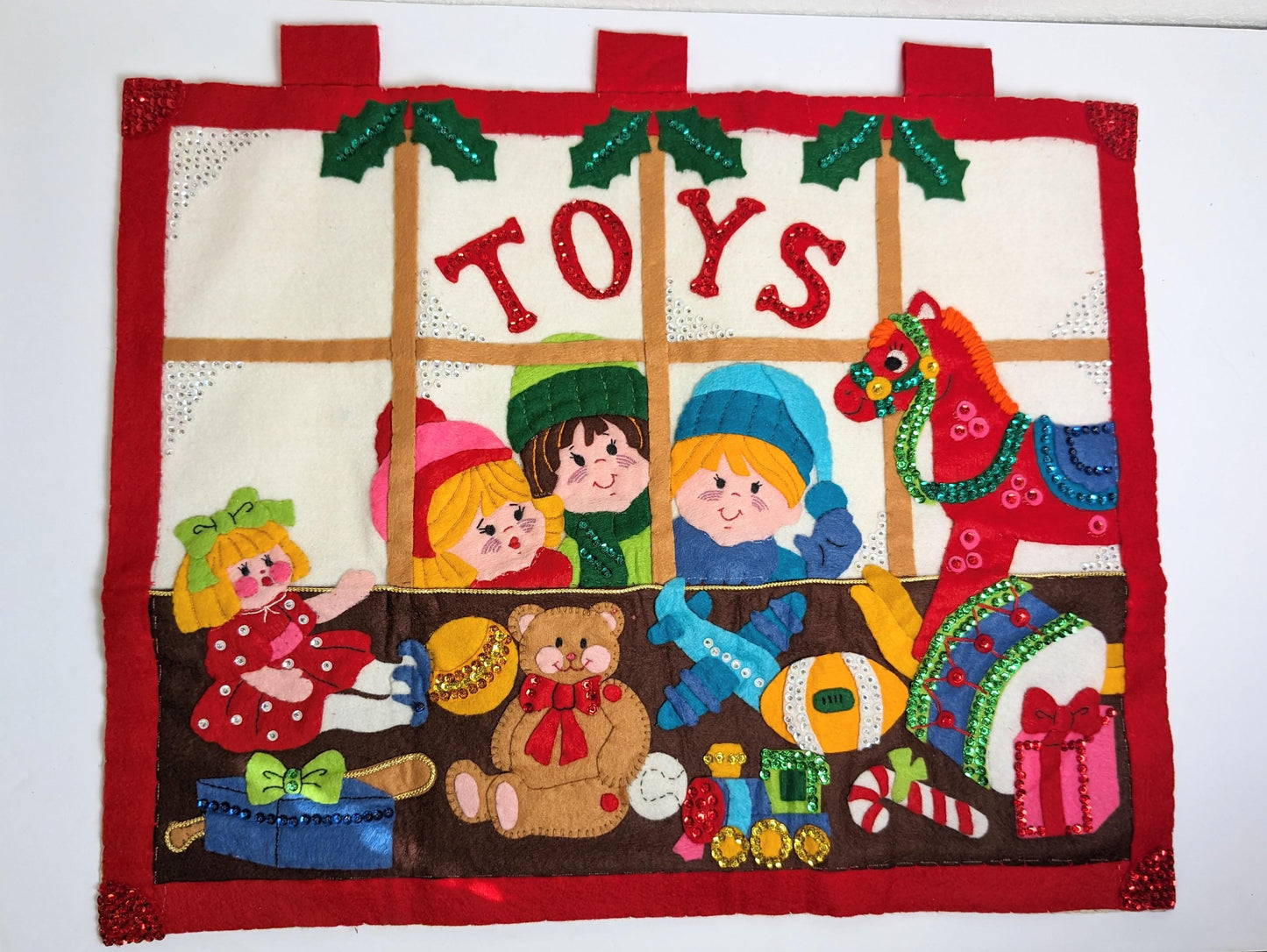 Finished Christmas Toy Store Wall Hanging