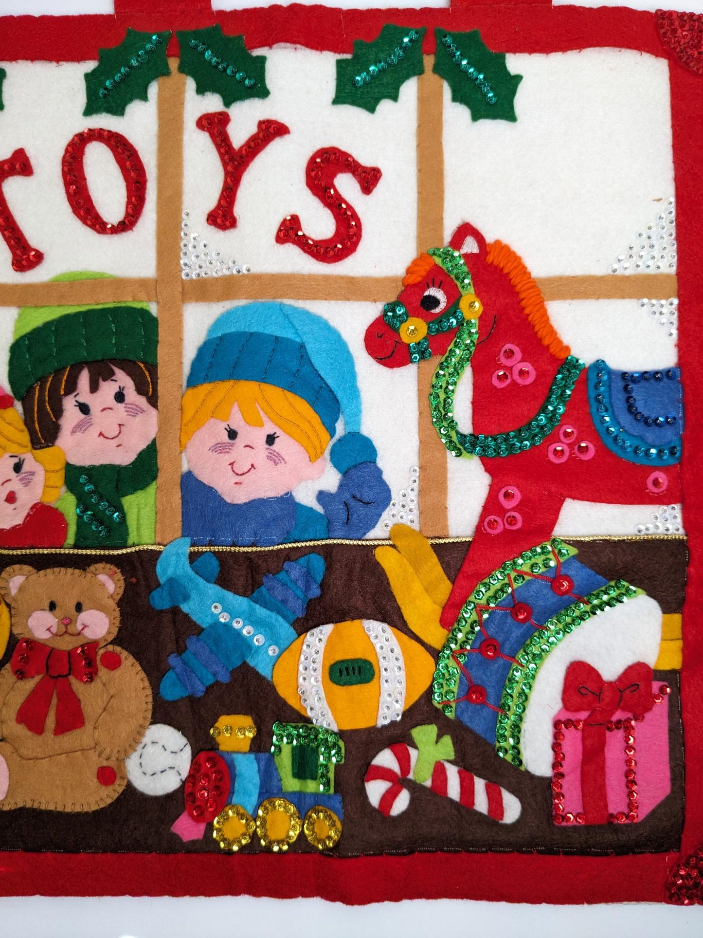 Finished Christmas Toy Store Wall Hanging