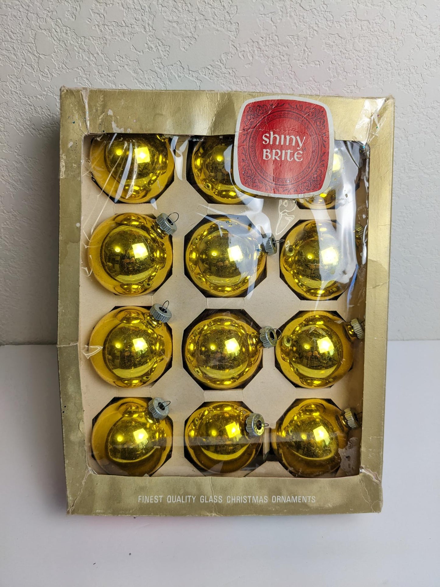 Shiny Brite Gold Christmas Ornaments