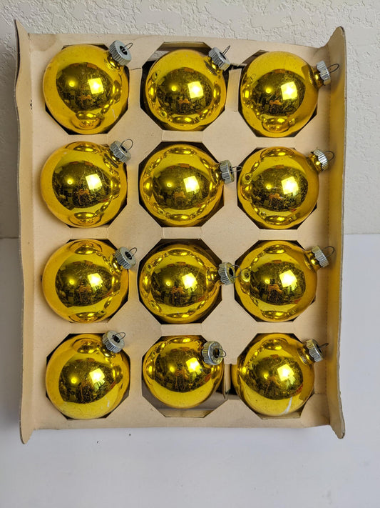Shiny Brite Gold Christmas Ornaments