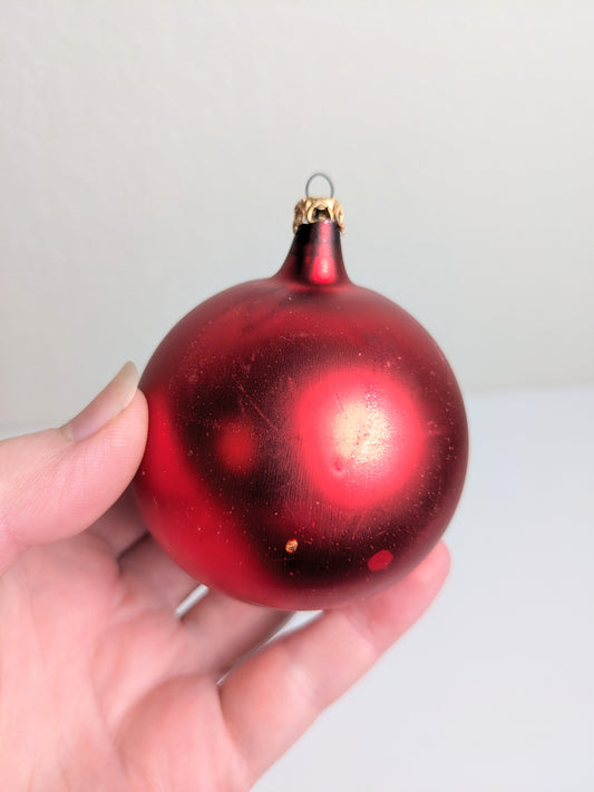 Poland Mouth Blown Red Christmas Ornaments