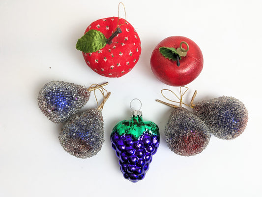 Vintage Fruit Christmas Ornaments