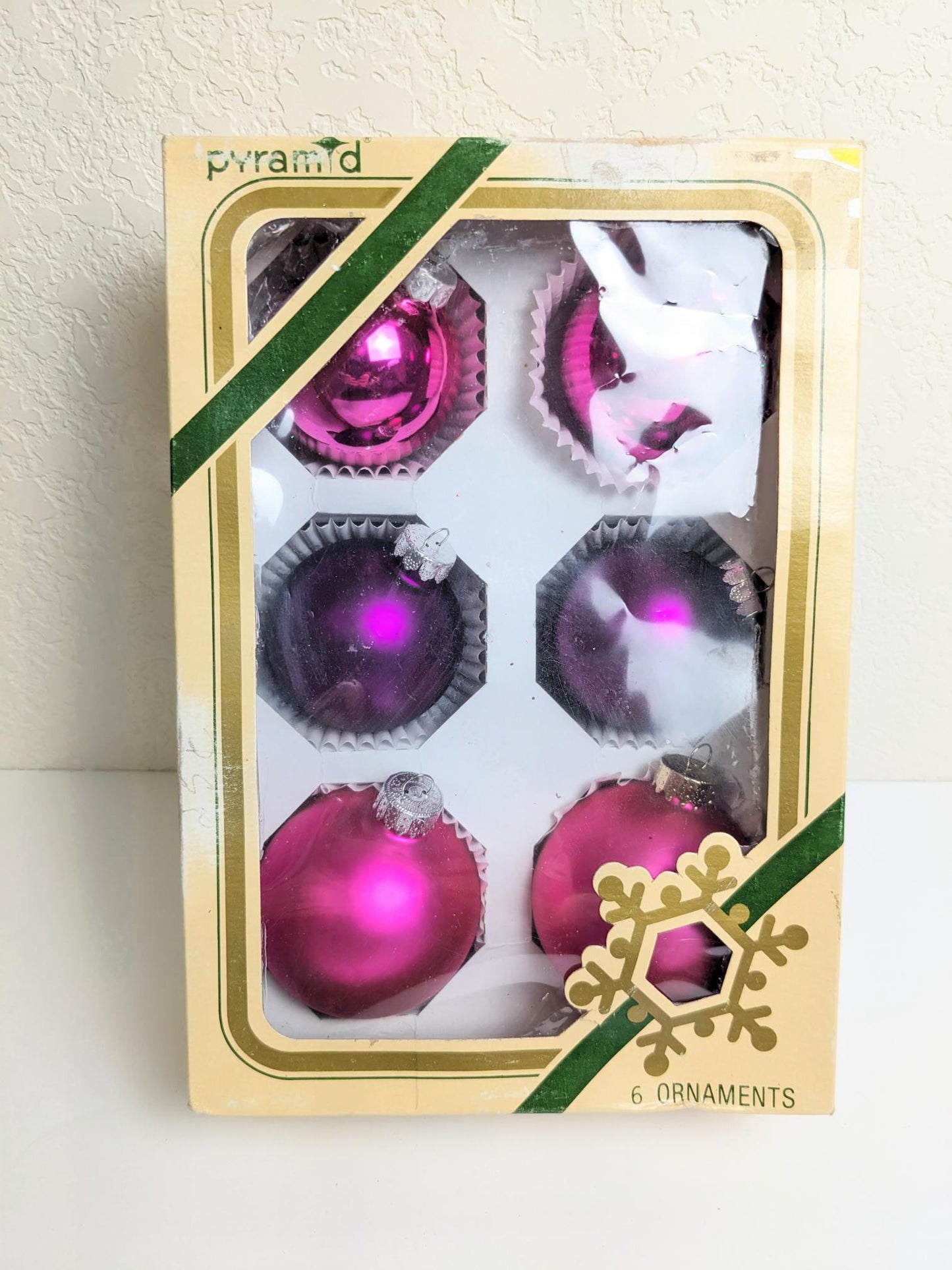 Vintage Pink Christmas Ornaments