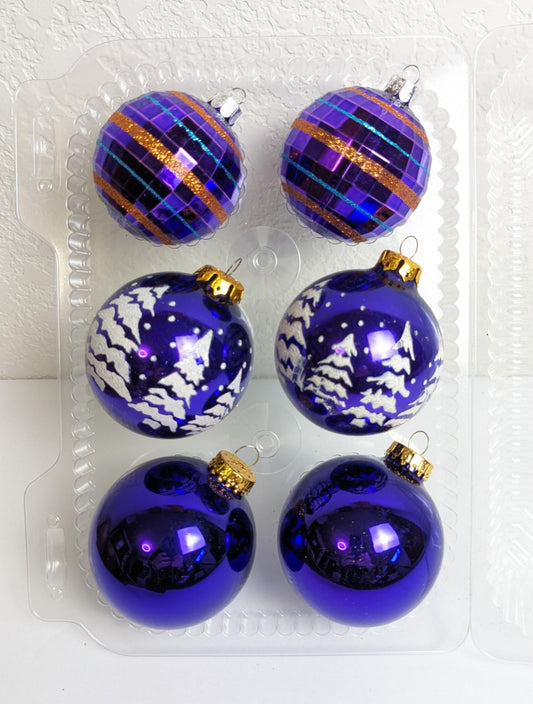 Purple Christmas Ornament Set