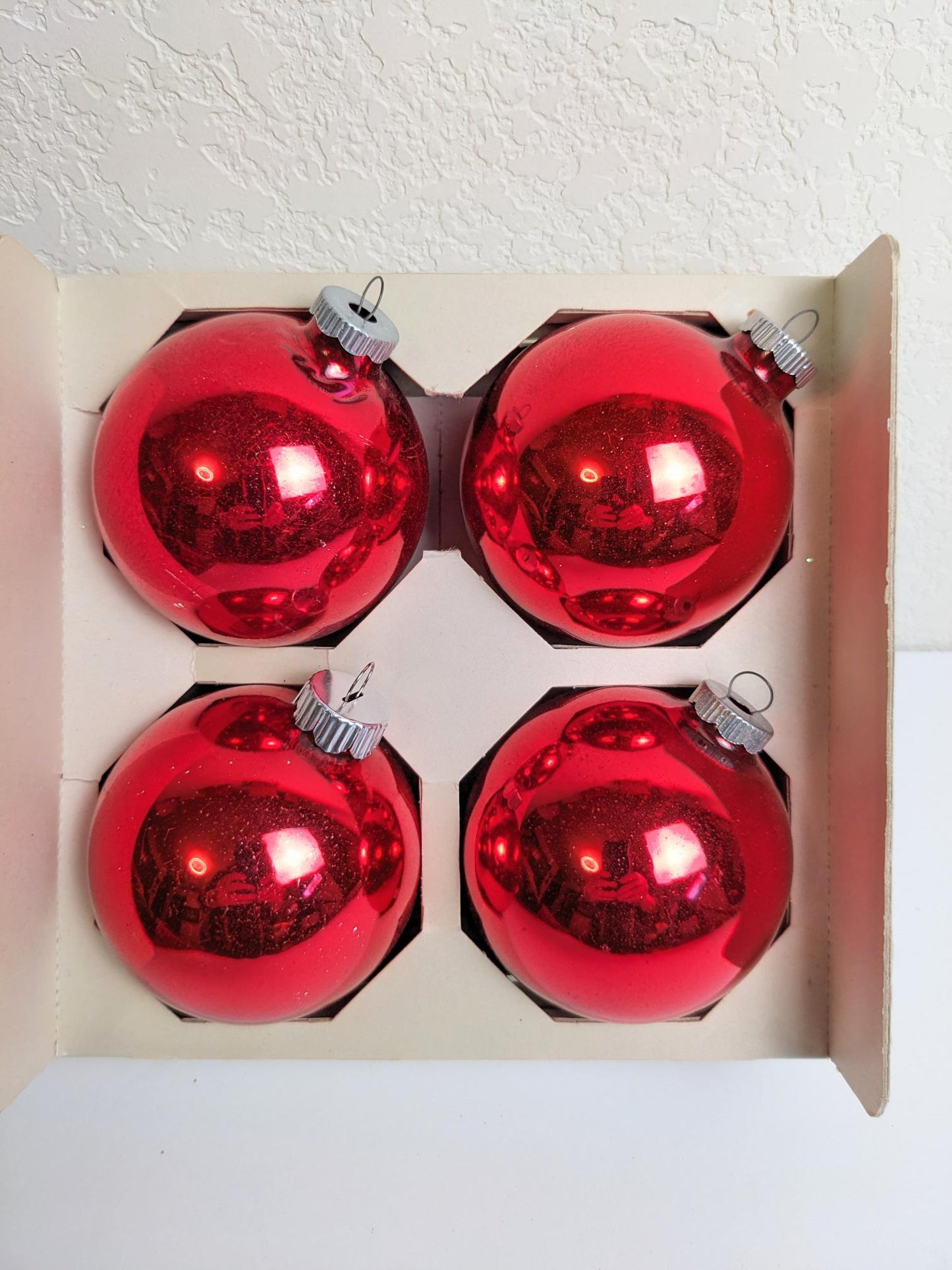 Shiny Brite Large Red Christmas Ornaments