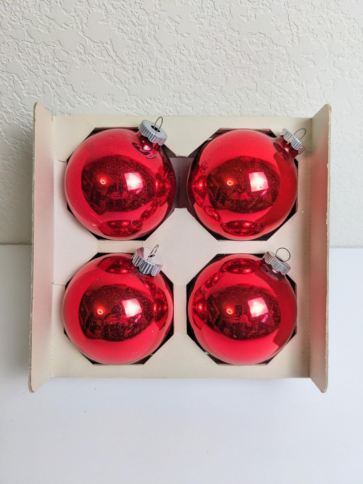 Shiny Brite Large Red Christmas Ornaments