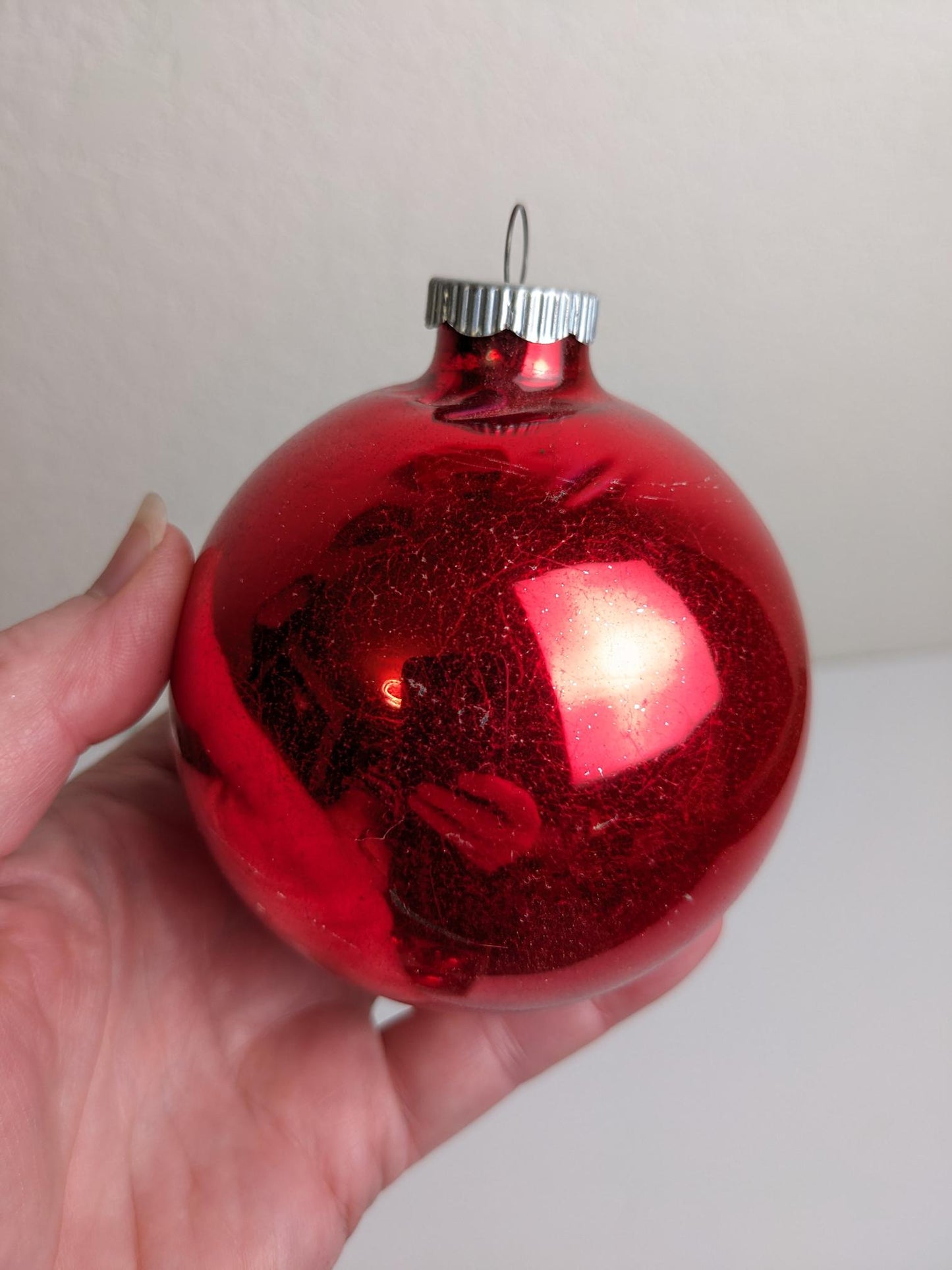 Shiny Brite Large Red Christmas Ornaments