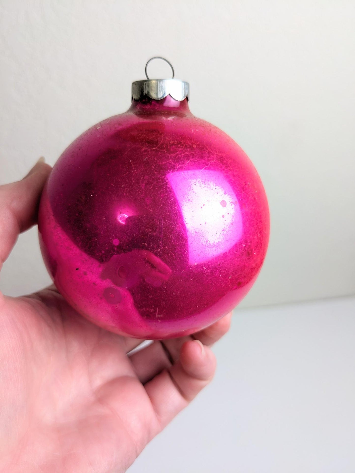 Vintage Hot Pink Large Christmas Ornaments