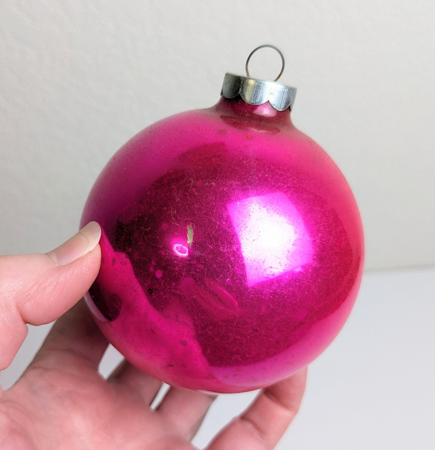 Vintage Hot Pink Large Christmas Ornaments