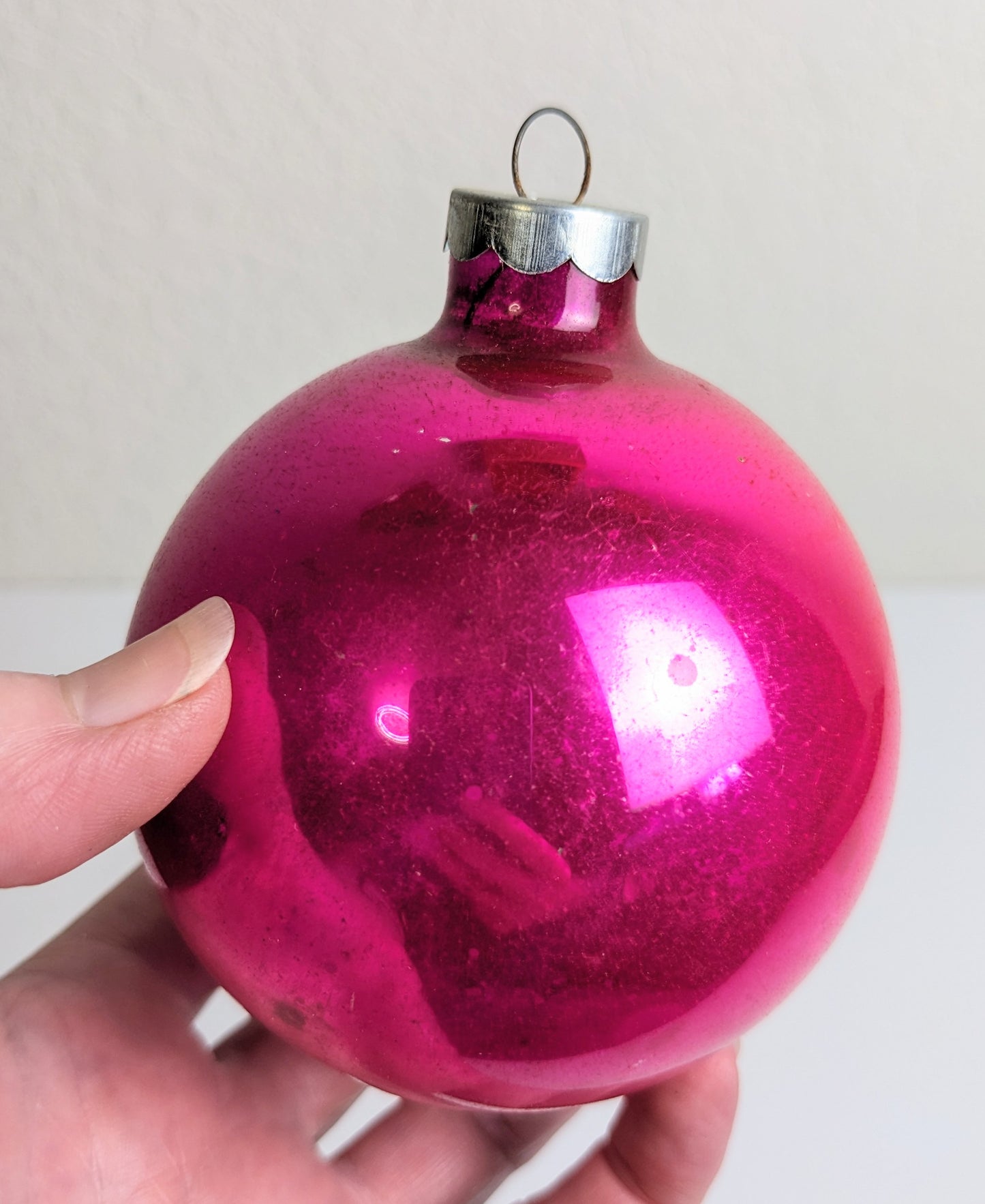 Vintage Hot Pink Large Christmas Ornaments