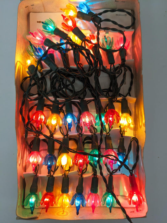 Vintage Everglow Multicolored Tulip String Christmas Lights