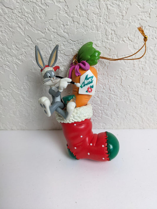 Vintage 1998 Looney Tunes Bugs Bunny Christmas Ornament