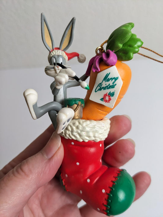 Vintage 1998 Looney Tunes Bugs Bunny Christmas Ornament