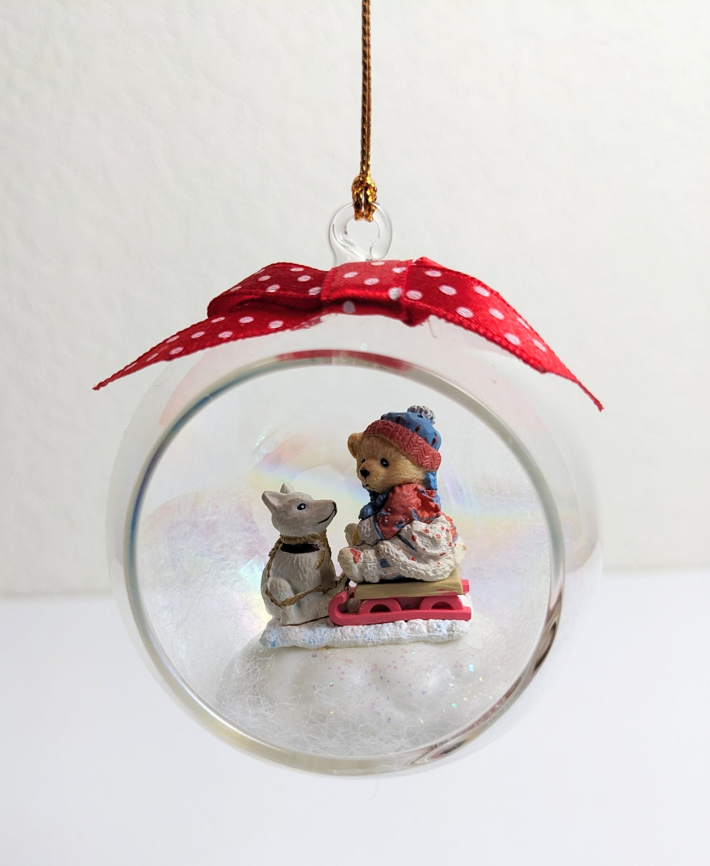 Vintage Enesco Cherished Teddies Diorama Christmas Ornament