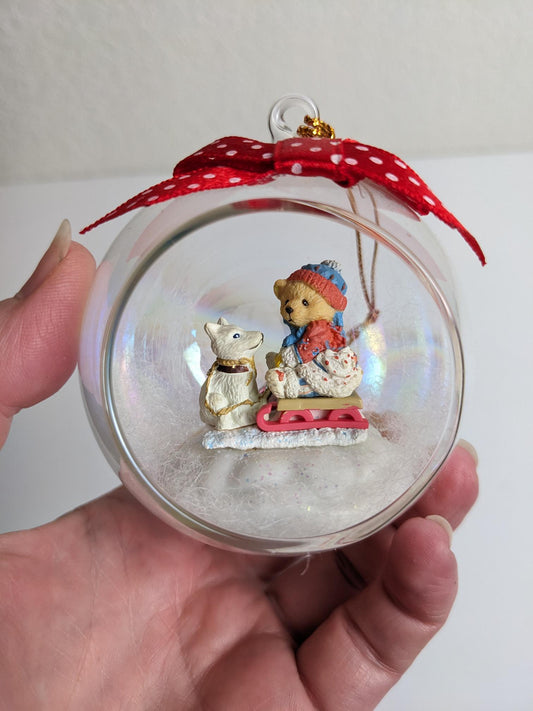 Vintage Enesco Cherished Teddies Diorama Christmas Ornament