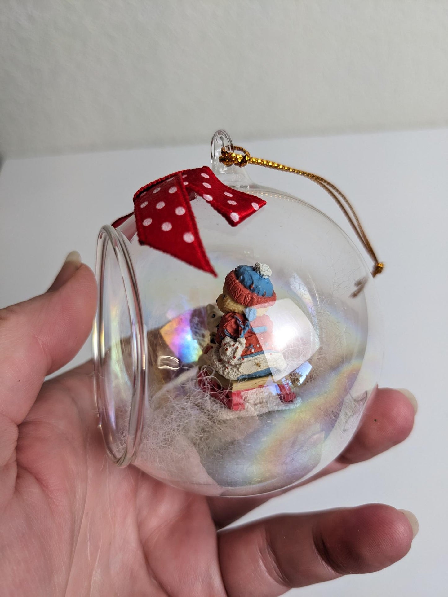 Vintage Enesco Cherished Teddies Diorama Christmas Ornament