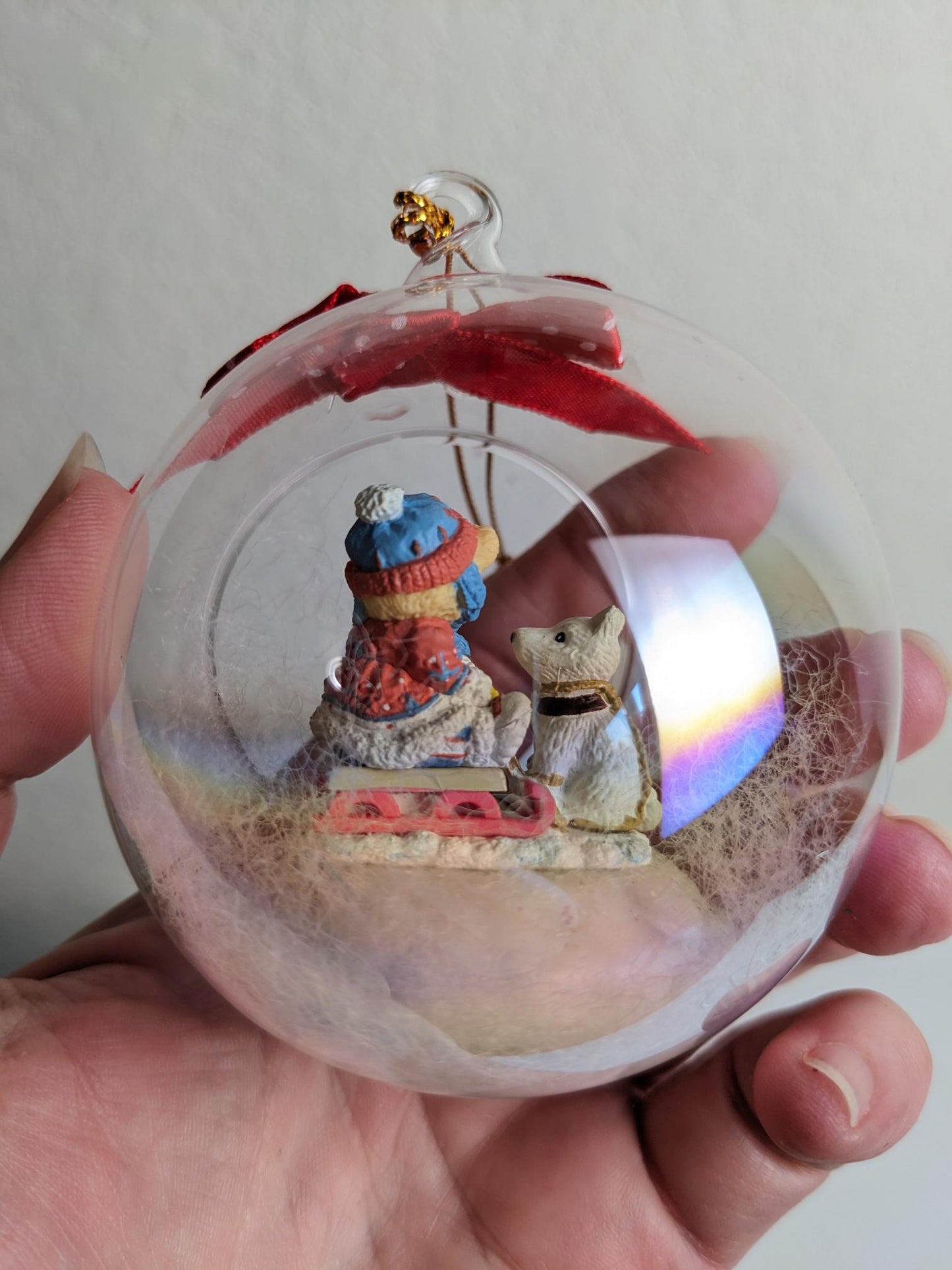 Vintage Enesco Cherished Teddies Diorama Christmas Ornament