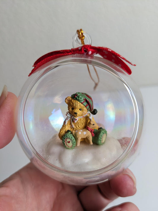 Vintage Enesco Cherished Teddies Diorama Christmas Ornament