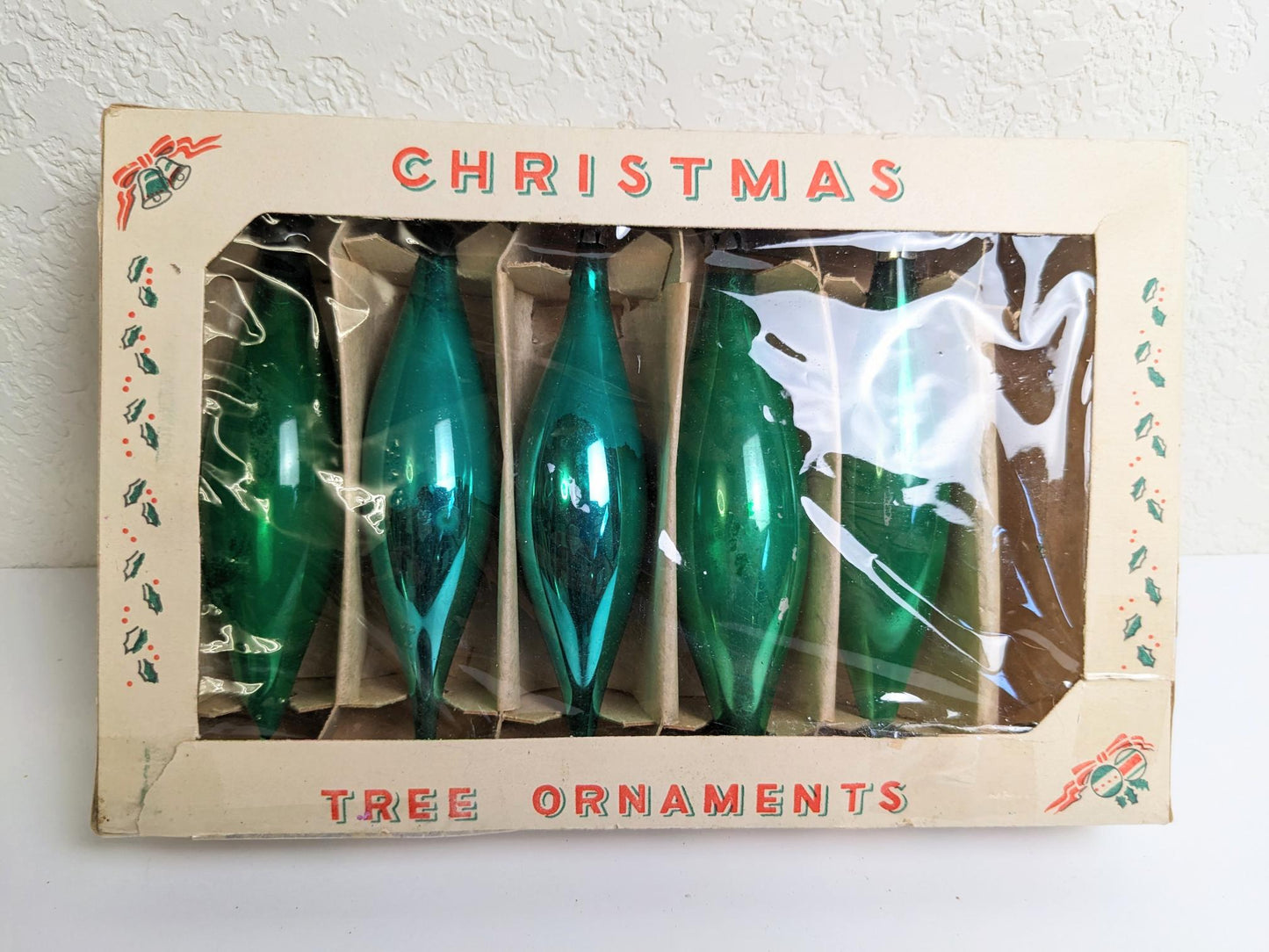 Vintage Green Icicle Christmas Ornaments