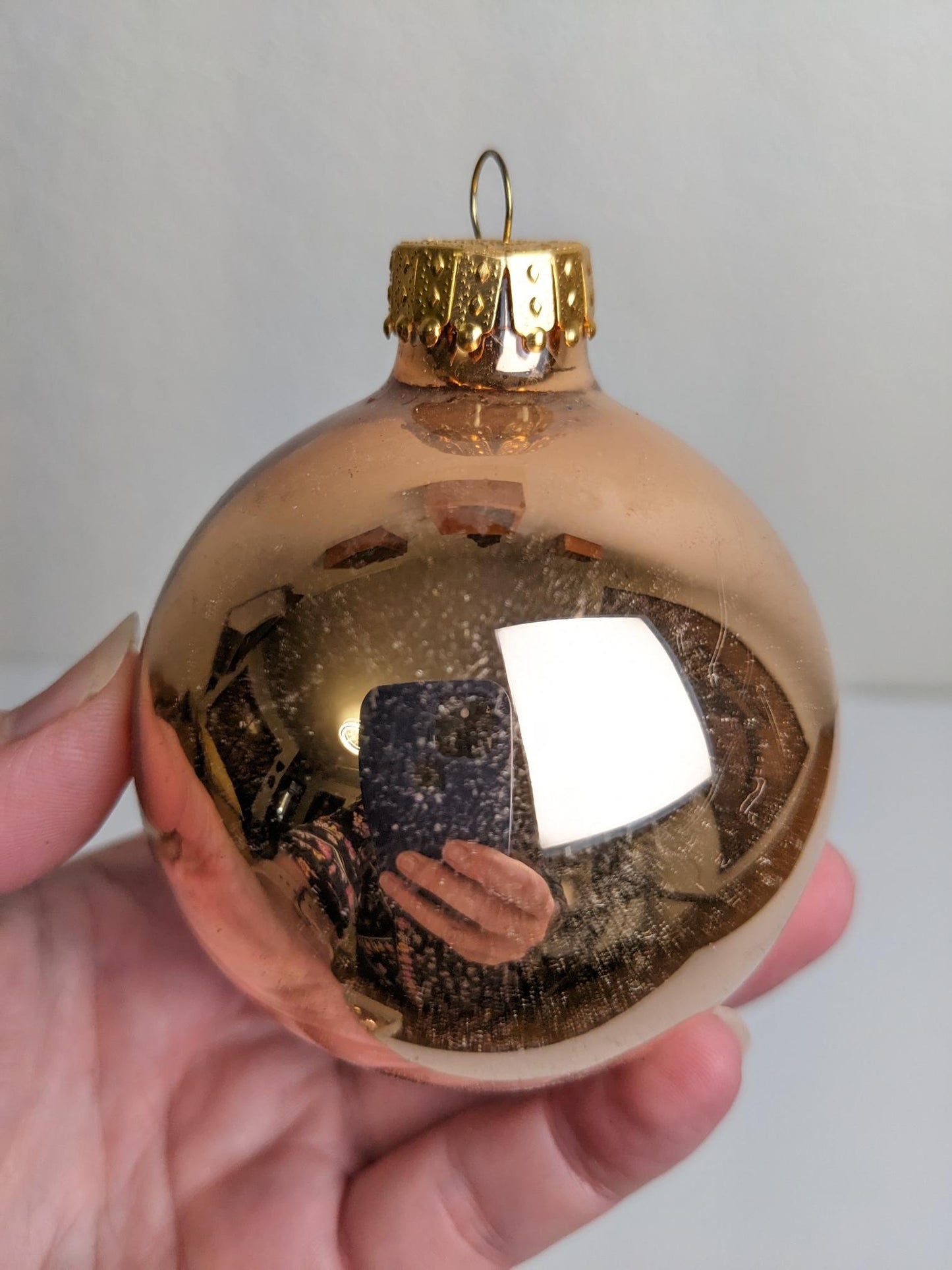 Vintage Rose Gold Christmas Ornament Set