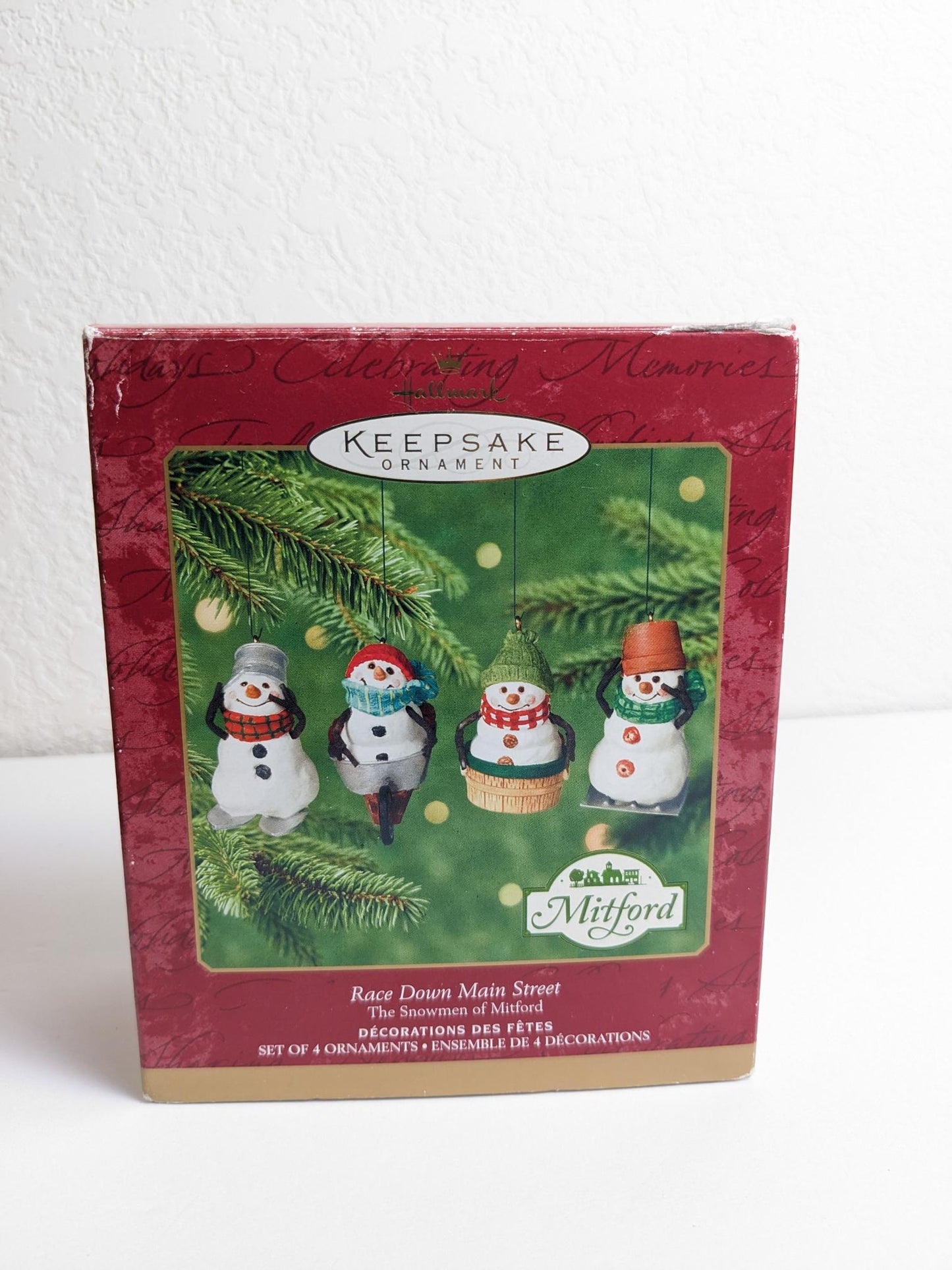 Race Down Main Street Snowmen 2000 Hallmark Christmas Ornaments