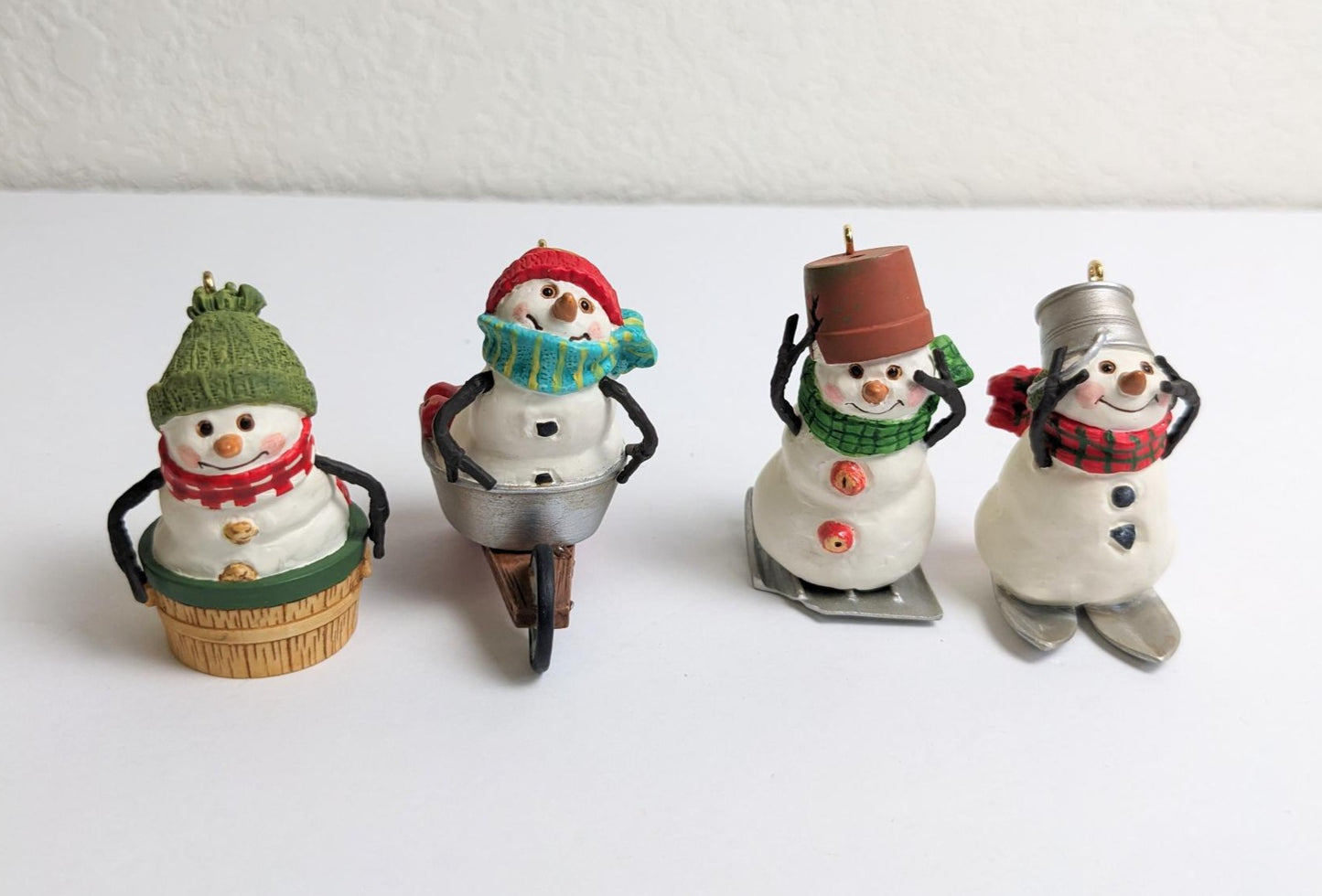 Race Down Main Street Snowmen 2000 Hallmark Christmas Ornaments