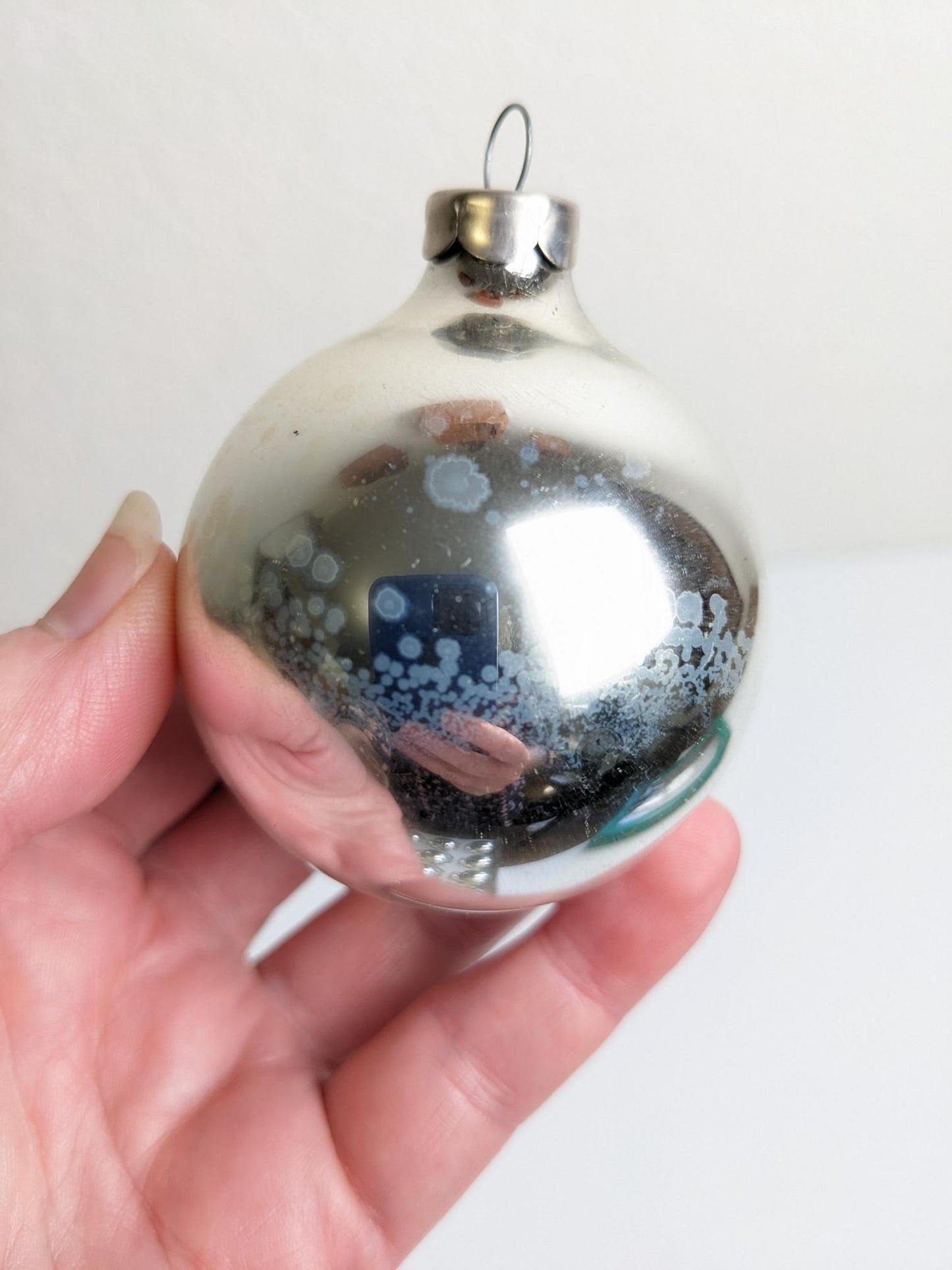Silver Vintage Holly Christmas Ornaments