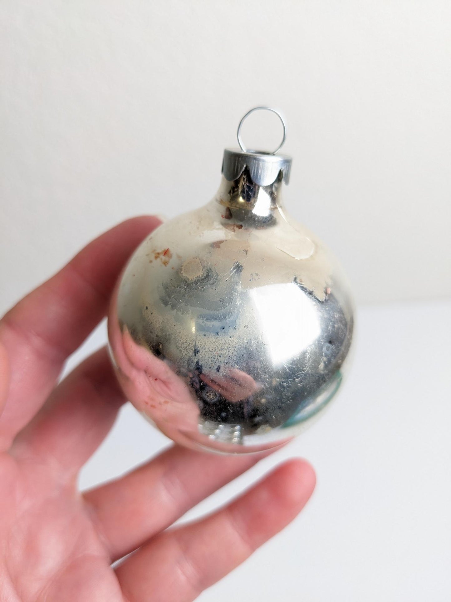 Silver Vintage Holly Christmas Ornaments