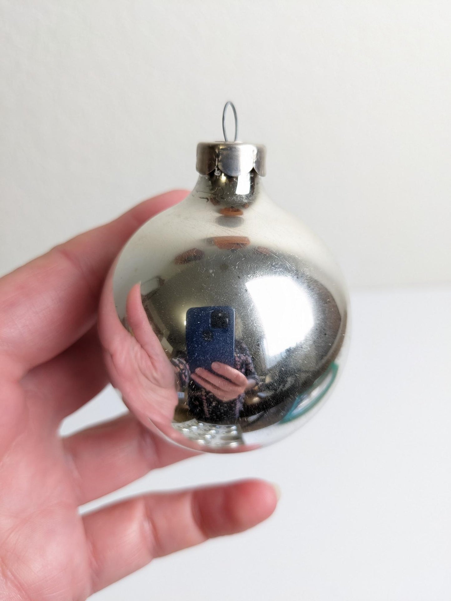 Silver Vintage Holly Christmas Ornaments