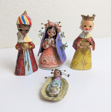 Clay Vintage Christmas Nativity Set, Made in Mexico