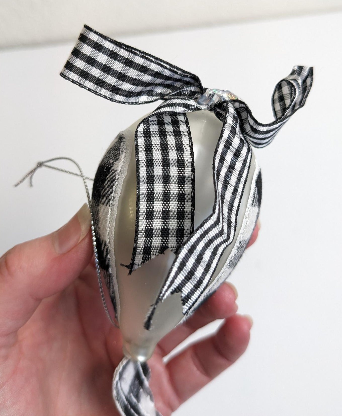 Robert Stanley Silver Bird Glass Christmas Ornament