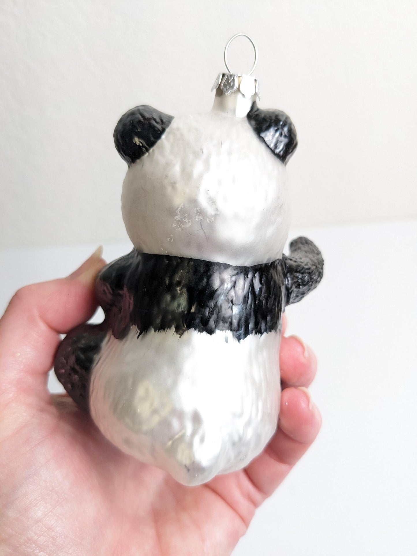 Panda & Noodle Glass Christmas Ornament